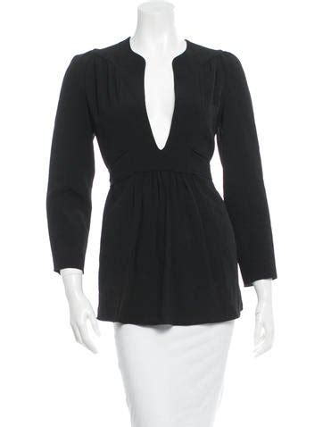 prada black blouse|Prada nylon v neck top.